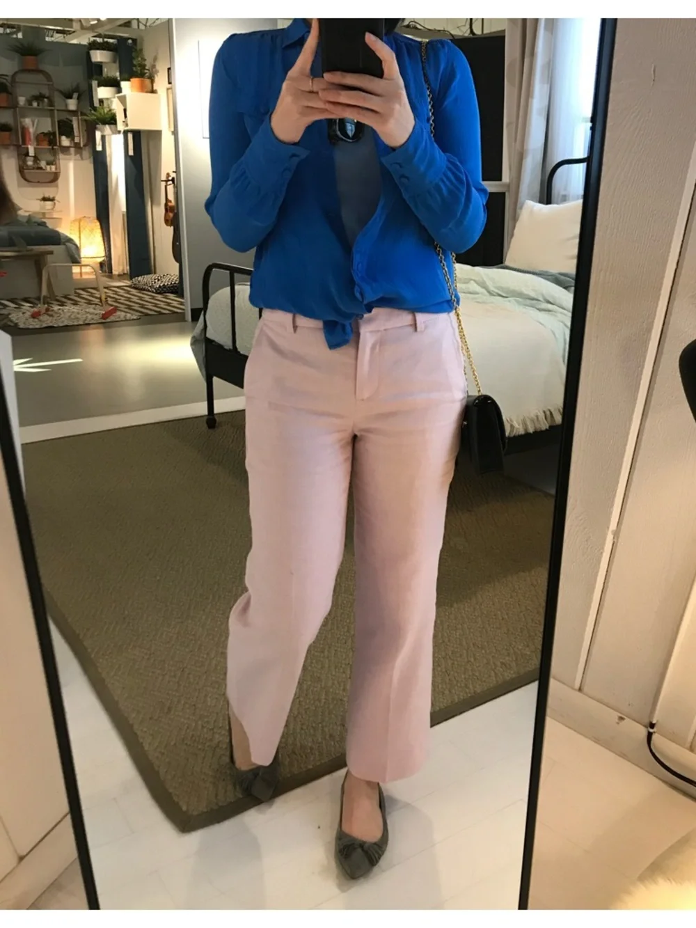 Jcrew NWT Linen peyton NAVY wide leg pants size 0